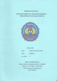 Pengaruh Pabrik Gula Madukismo Terhadap Perekonomian Masyarakat Sekitar